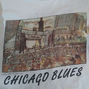 Vintage Chicago Blues Illustration T-Shirt